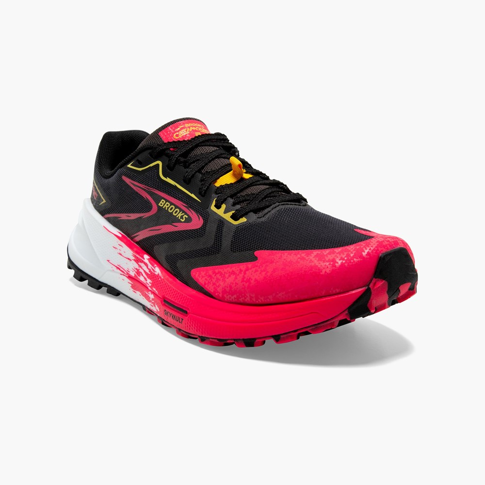 Chaussure Trail Running Brooks Catamount 3 Speed Noir Rose Citron Femme | VSY-9009522